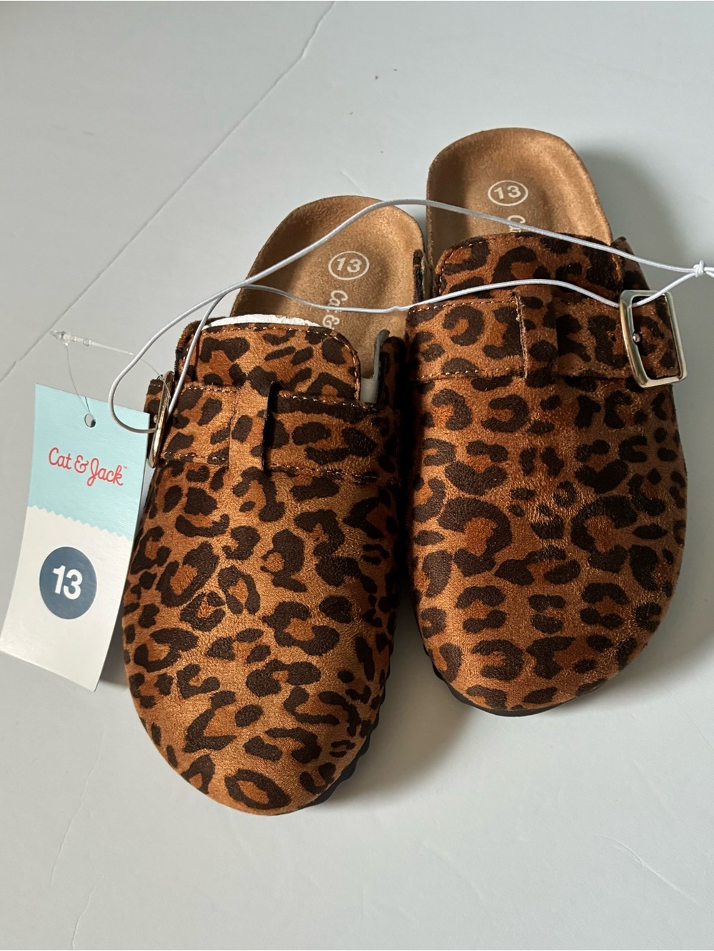 NWT Cat & Jack Girls Tate Leopard Print Clogs Size 13